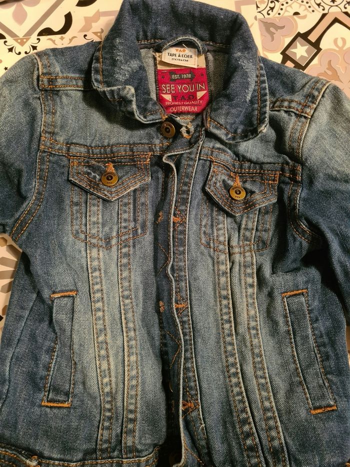 Veste jeans tape à l'oeil