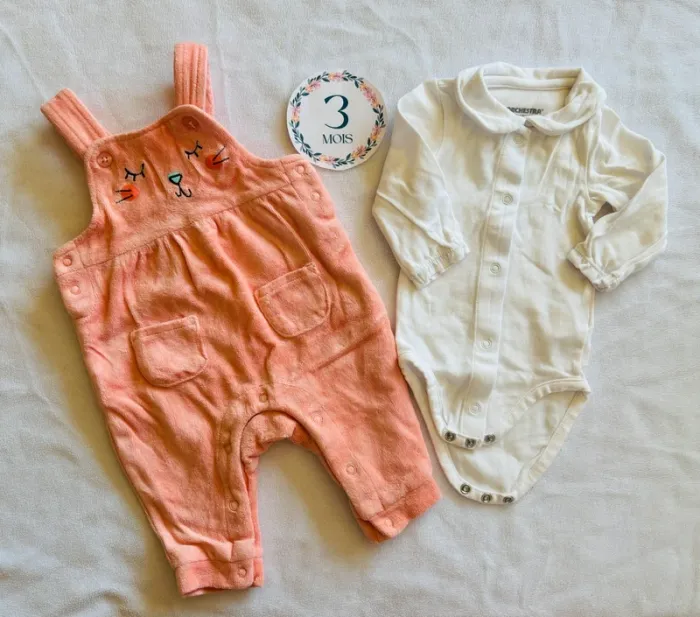 Lot de 2 ensembles chauds fille - Taille 3 mois - photo numéro 4