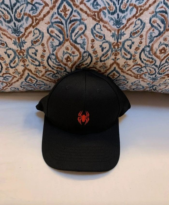 Casquette 100% coton désign araignée rouge- taille unique réglable - photo numéro 2