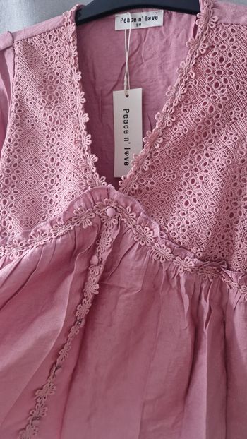 Blouse  Peace n’ Love  Taille S/M  Rose poudré bohème 🌸