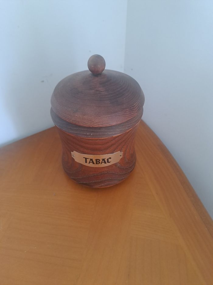Pot à tabac vintage en bois - photo numéro 2