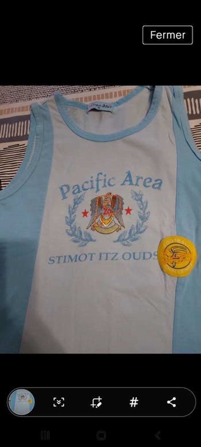 Débardeur garçon bleu 10 ans