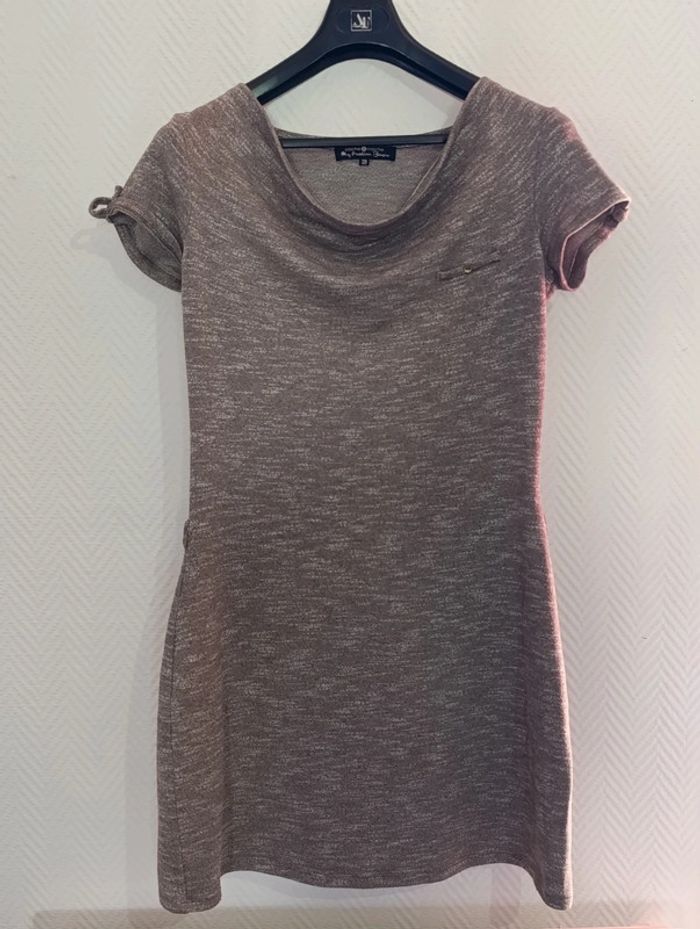 Robe chinée marron beige cache cache T38