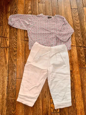 Blouse petit pan et pantalon lin numae 12 mois