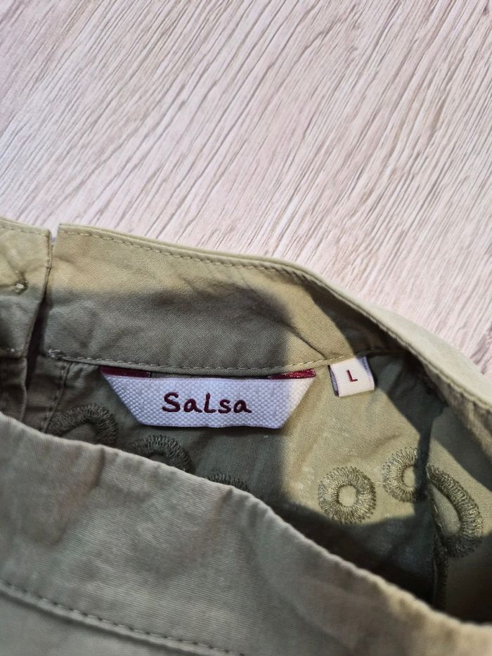 Blouse kaki manches longues bouffantes, Salsa, taille L. - photo numéro 4