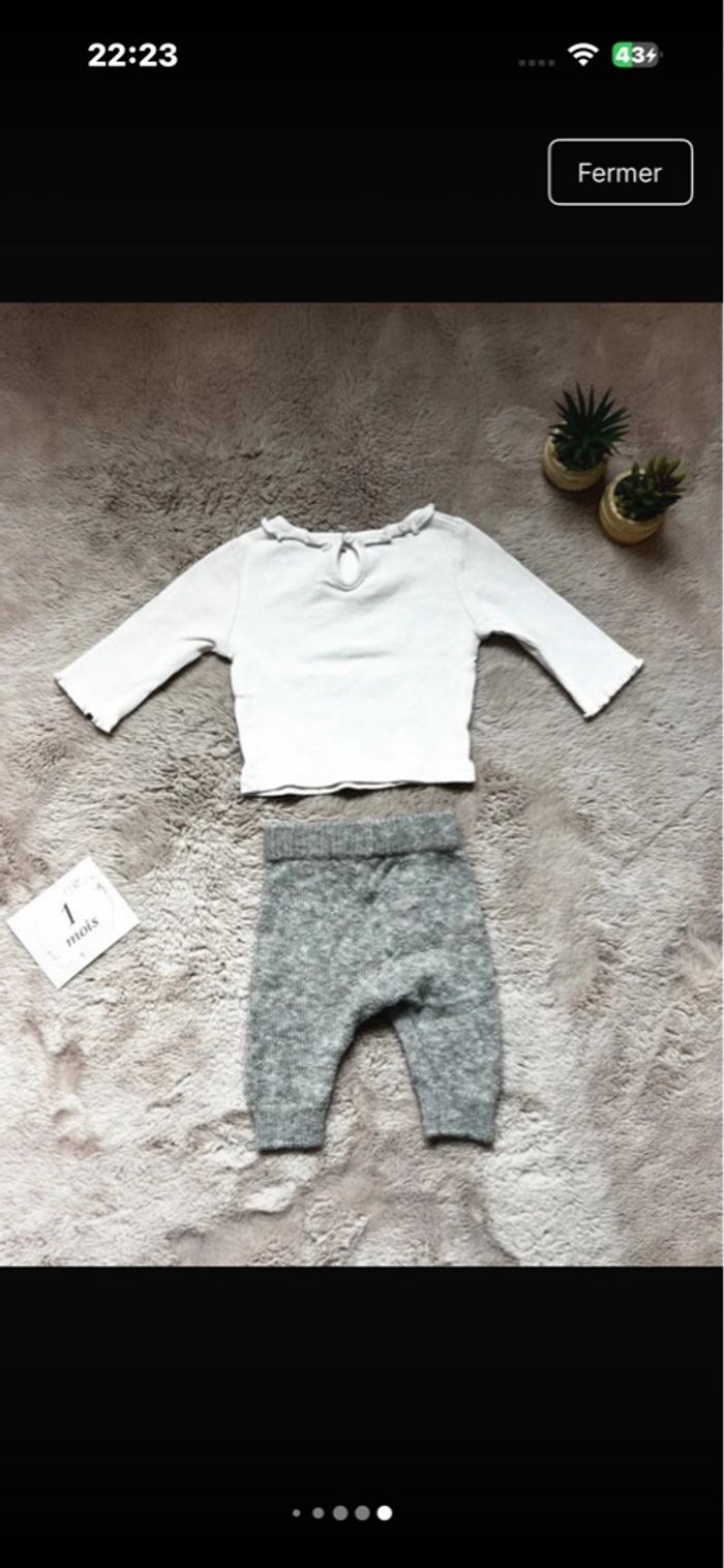 Ensemble bébé KIABI 1 mois 🤍 ultra mignon – état impeccable – coton doux - photo numéro 6
