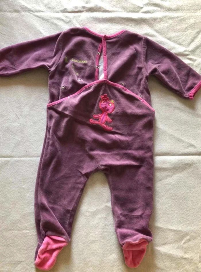 Pyjama en velours DPAM taille 6 mois - photo numéro 3