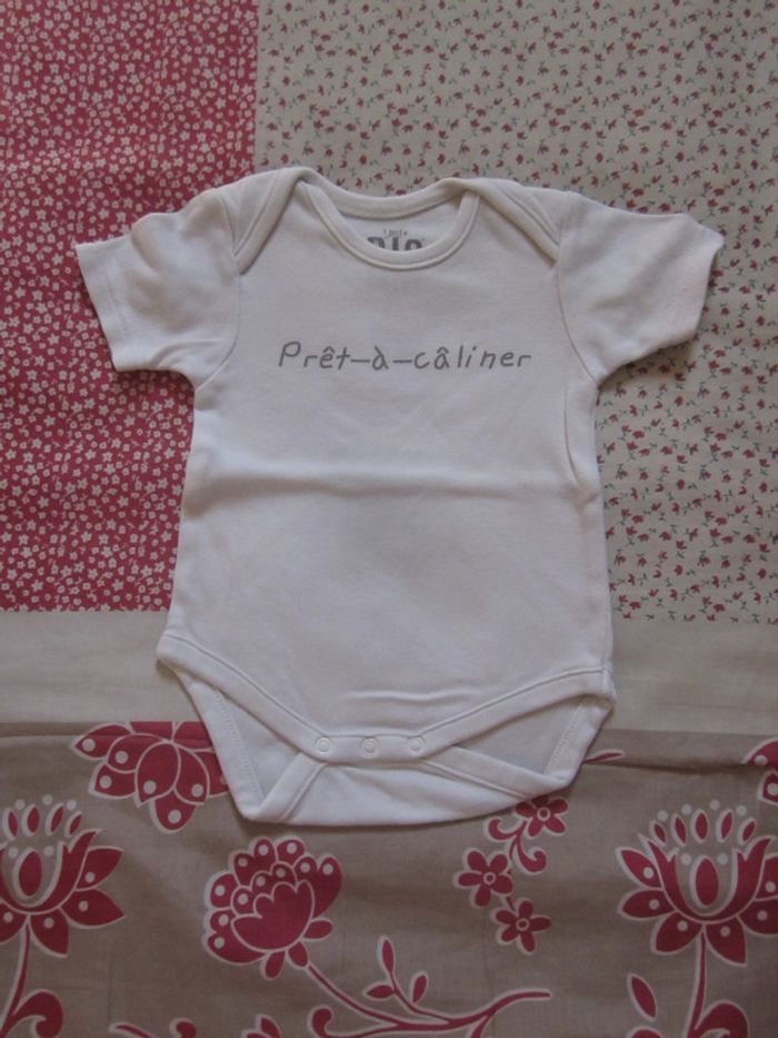 Body manches courtes blanc 1 mois