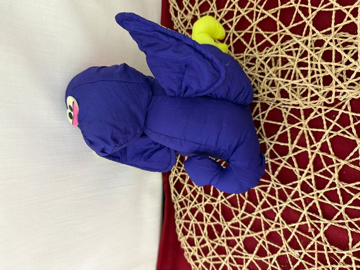 Dinosaure ptérodactyle Puffalump Dino Roar vintage 1992 violet néon vert citron et rose par Fisher-P - photo numéro 6