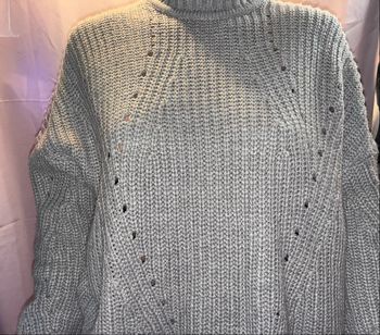 Pull Oversize Gris Chiné Jennyfer - Maille Torsadée & Détaillée - Taille XS