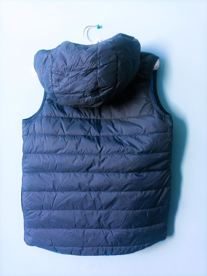 Doudoune plume garçon hugo boss 12 ans reversible sport hiver bleu neuve - photo numéro 3