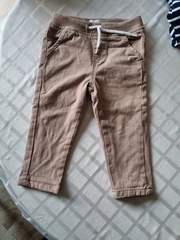 Pantalon molletonné beige vertbaudet