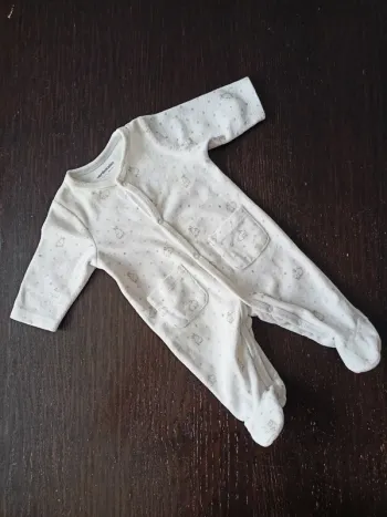 Pyjama en velours avec motifs blanc Verbaudet 1 mois-54cm
