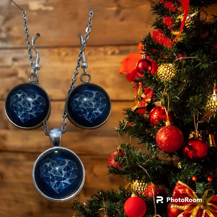 Parure de bijoux boucles d’oreilles et collier