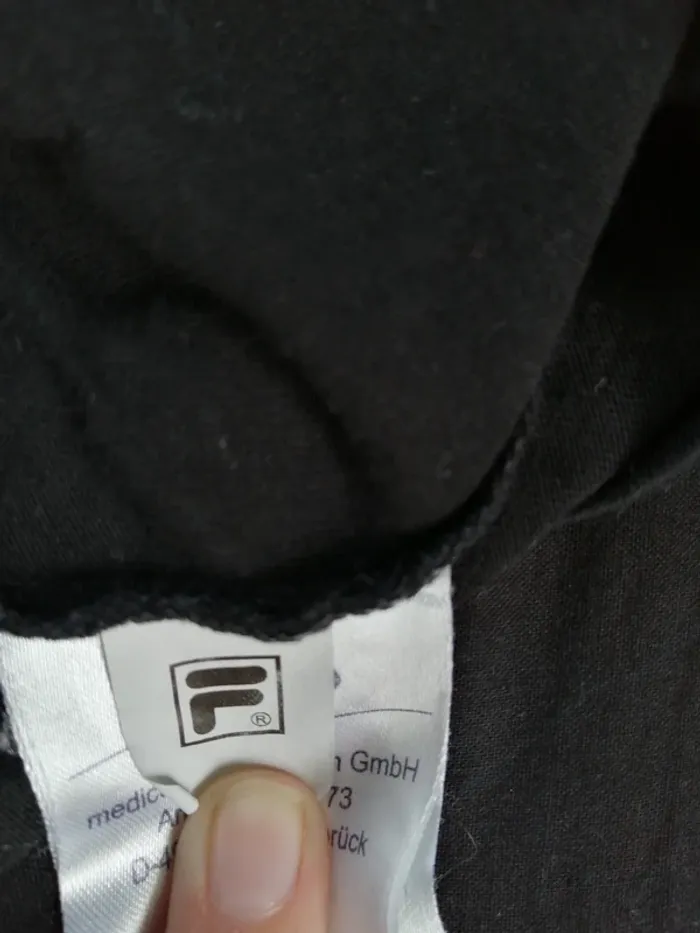 Tee-shirt noir avec bande rose clair et blanche / fila / (XL) - photo numéro 4