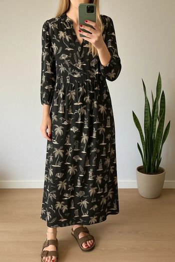 Robe longue motifs tropicaux et Égypte Scotch & Soda taille M