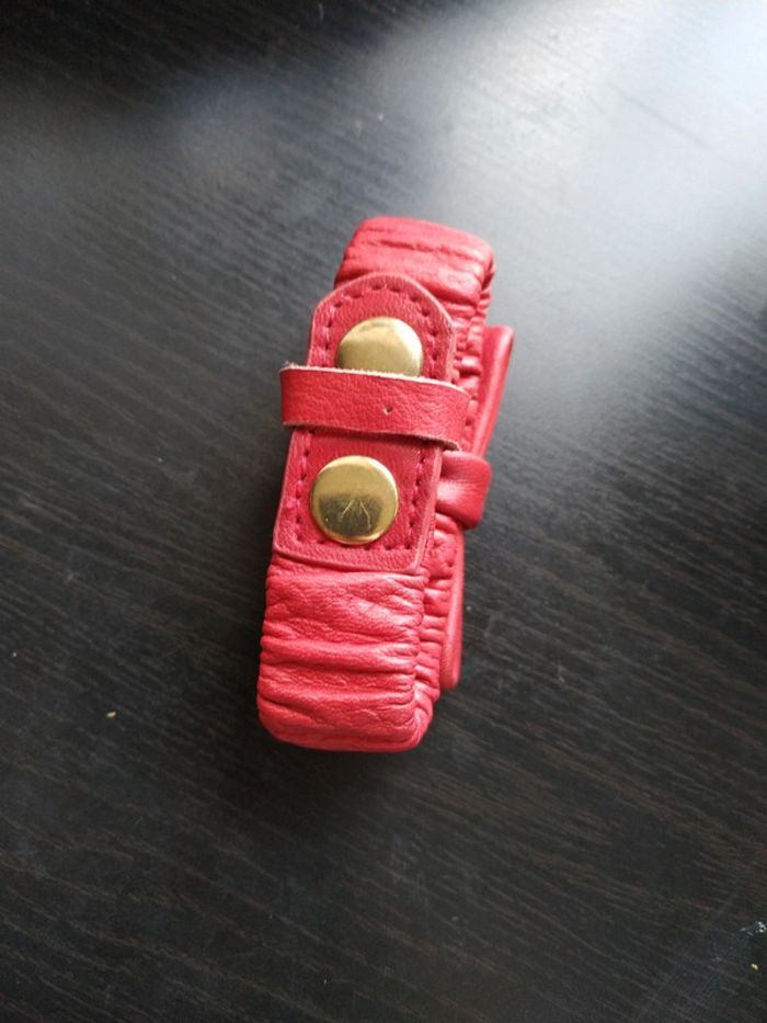 Bracelet en cuir Manoukian rouge - photo numéro 3