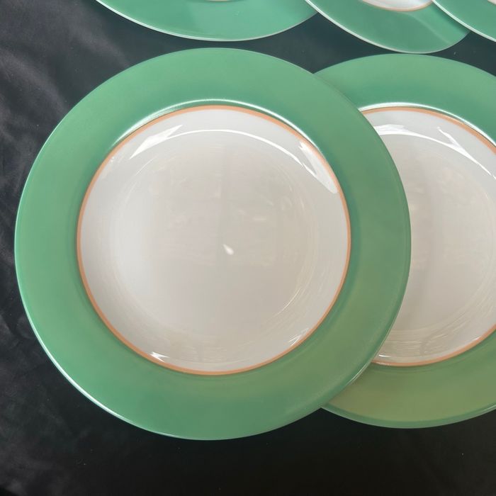 6 assiettes à dessert vintage Arcopal Celestia vert - photo numéro 2