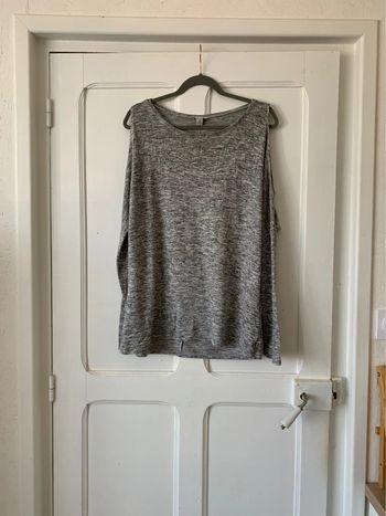 Top à épaules dénudés gris moucheté femme - Taille L/XL New Yorker