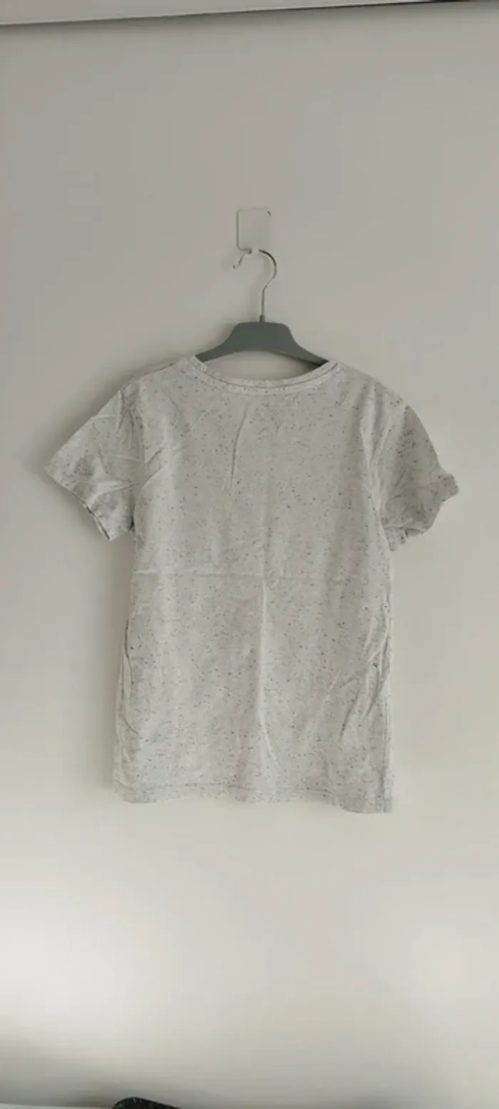 🍄 T-shirt beige chiné smile 7-8 ans Tex - photo numéro 4