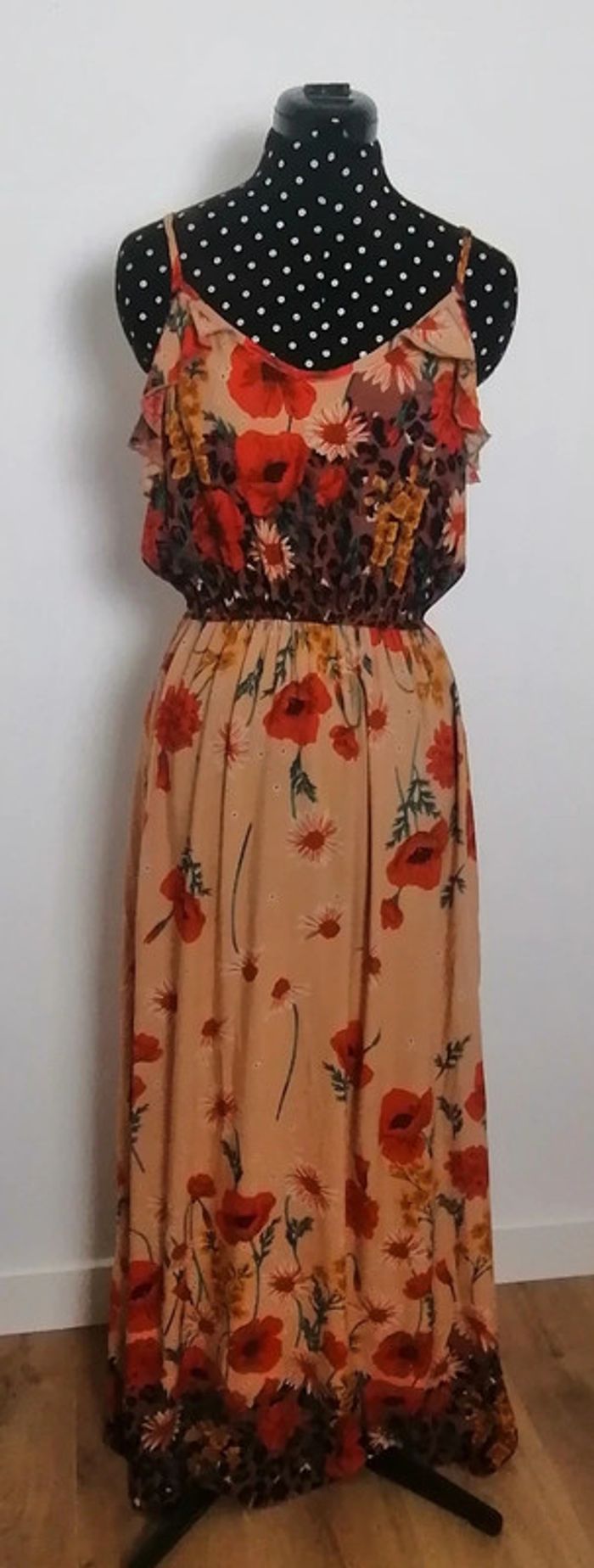 Robe d'été fleurs coquelicots orange multicolore Taille Unique Maison Clotilde - photo numéro 2