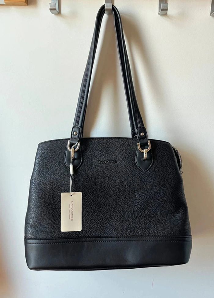 👜 sac à main fourre tout aspect cuir graine noir #davidjones - photo numéro 8
