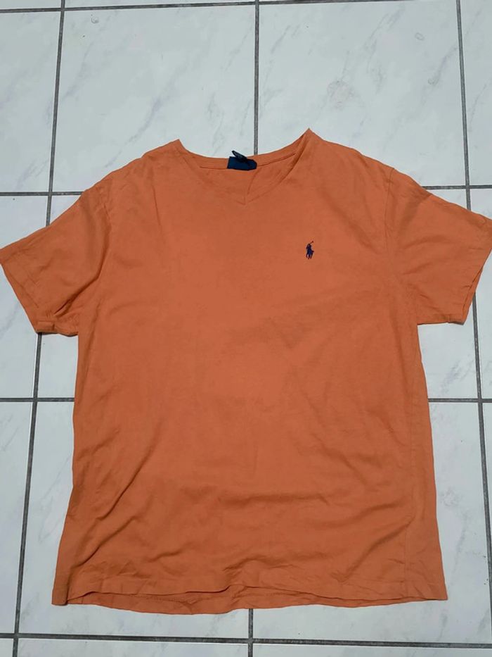 🧡 T-shirt col V Ralph Lauren – Taille L - photo numéro 7