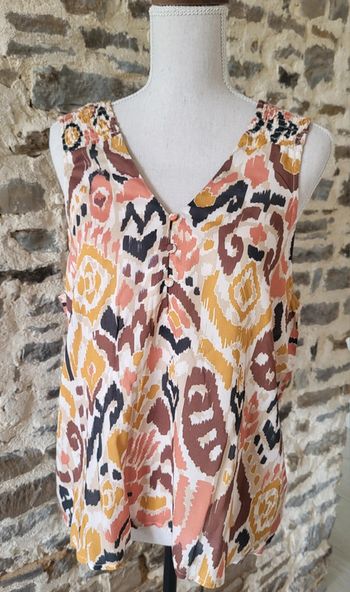 Débardeur à motifs beige moutarde terracota Gémo Taille 42