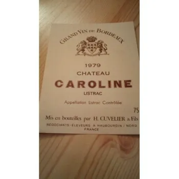 Etiquettes de vin Château Caroline Listrac 1979 Neuve -