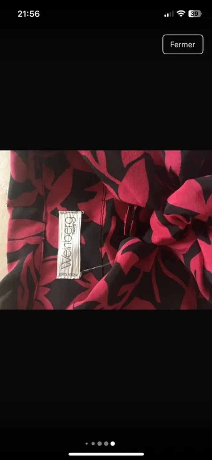 Vintage 🍭Magnifique blouse sophistiquée en 42 de chez Weinberg Paris excellent état - photo numéro 8