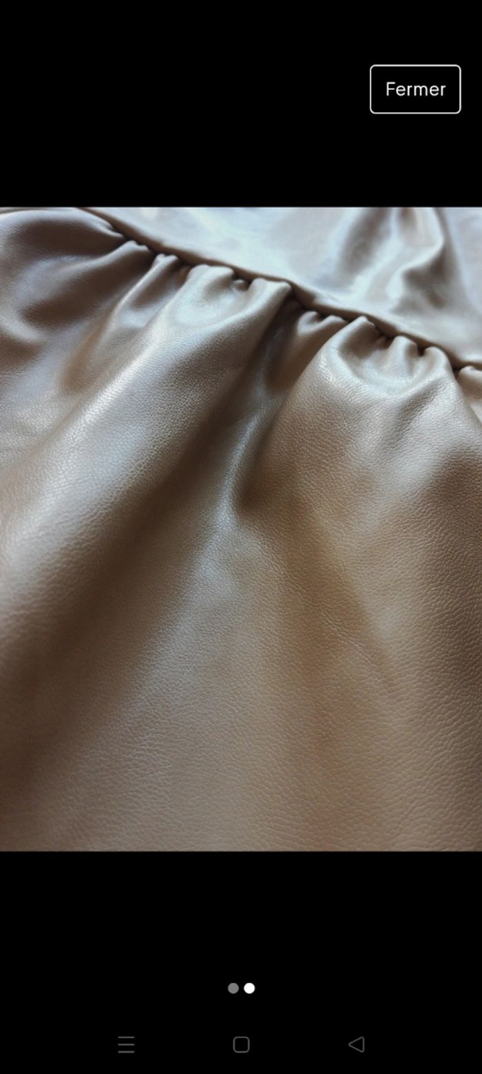 Robe effet cuir marron beige - photo numéro 2