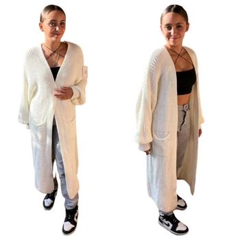 Gros gilet long blanc épais neuf et étiqueté taille unique