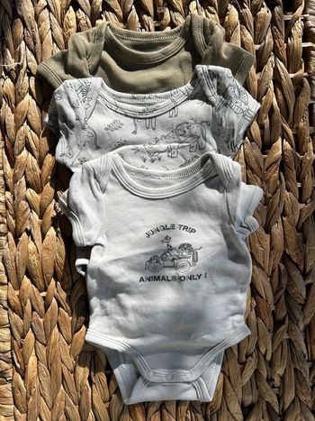 Lot de 3 bodys - Vertbaudet - 1 mois - Jungle