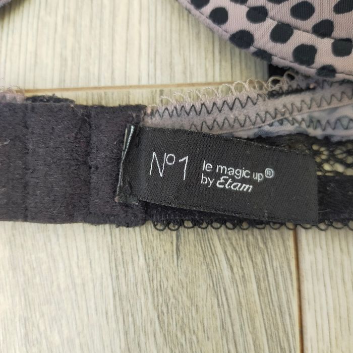 Soutien gorge etam le magic up 85c multicolore a pois noir et rose - photo numéro 2