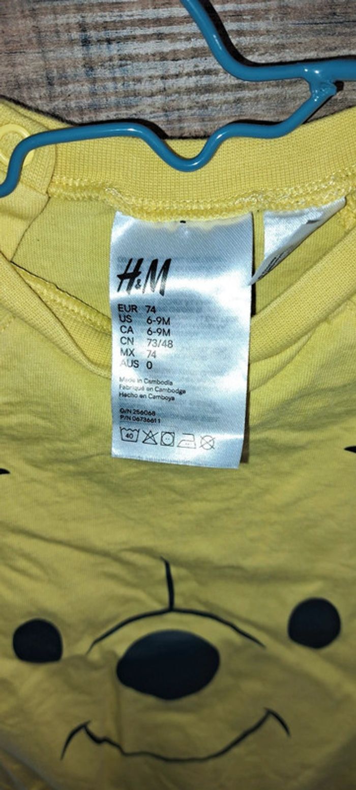 Grenouillère manches courtes winnie l'ourson 6 mois H&M - photo numéro 3