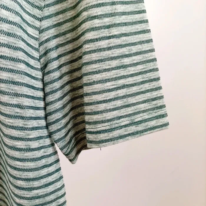 T-shirt rayé vert/gris slim fit WE Taille M Style casual homme A808 - photo numéro 3