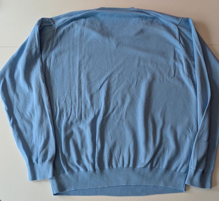 Pull col V Lacoste bleu clair – Taille XL - photo numéro 4