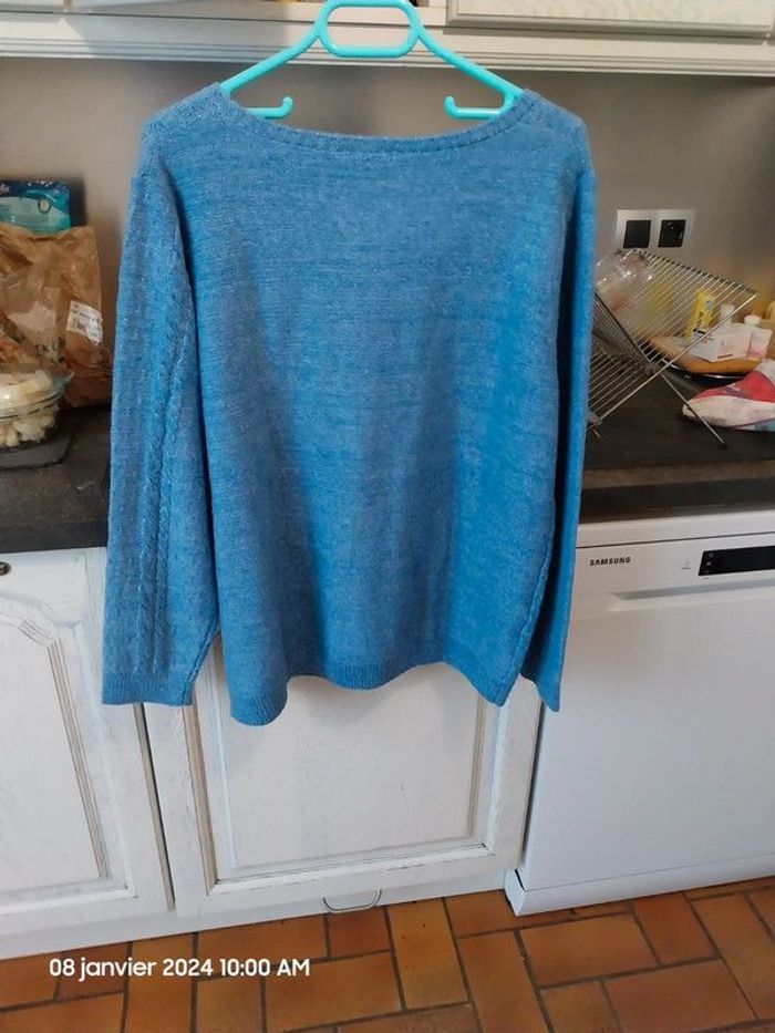 Pull épais uni bleu Femme - RIU PARIS - Taille 5 - bleu - photo numéro 4