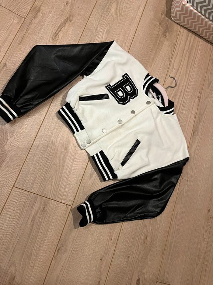 Petit blouson Teddy - avec manches en simili cuir - photo numéro 3