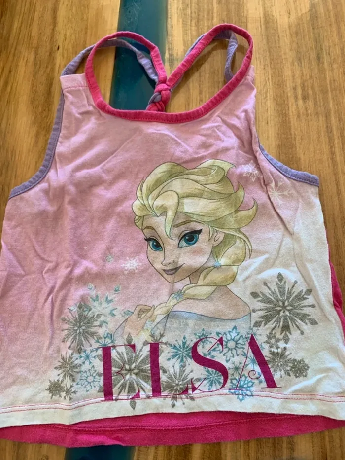 Débardeurs princesse cendrillon et reine des neiges taille 3ans - photo numéro 3