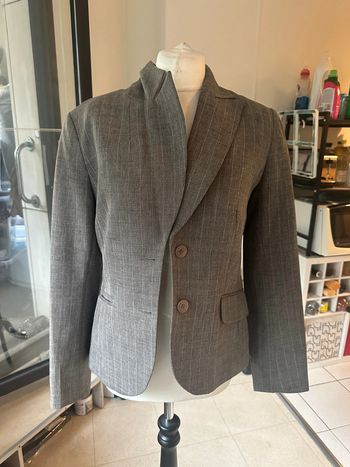 Blazer gris rayé blanc - H&M