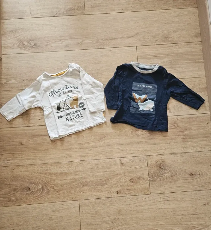 2 tee shirt manches longues 12 mois obaïbi