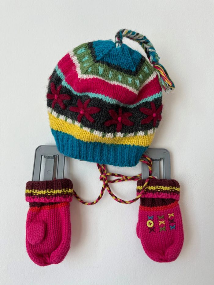 Ensemble parka à capuche turquoise + bonnet + moufles - Catimini 6 mois - photo numéro 12