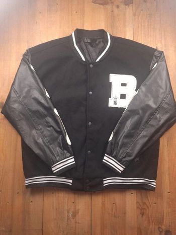 Veste teddy noire style college – Taille M (695)