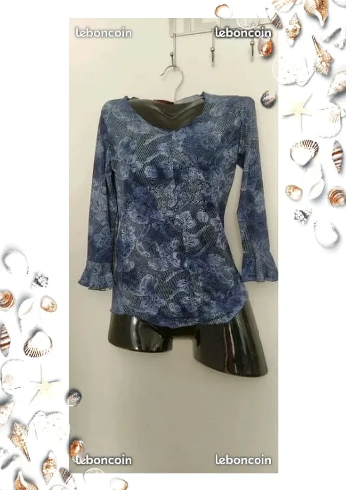 tunique bleu taille unique