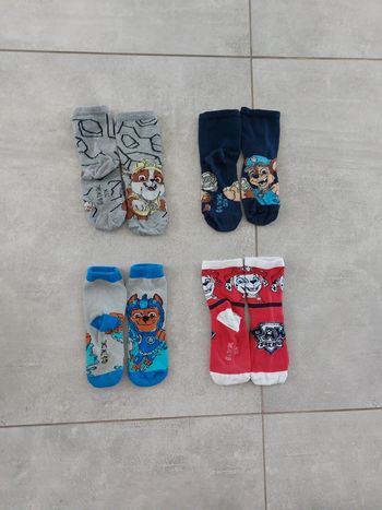 Lot de 4 paires de chaussettes Pattes patrouille