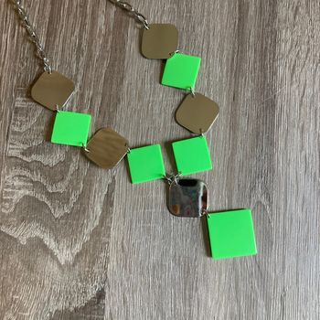 Collier vintage | vert & argenté 🌸