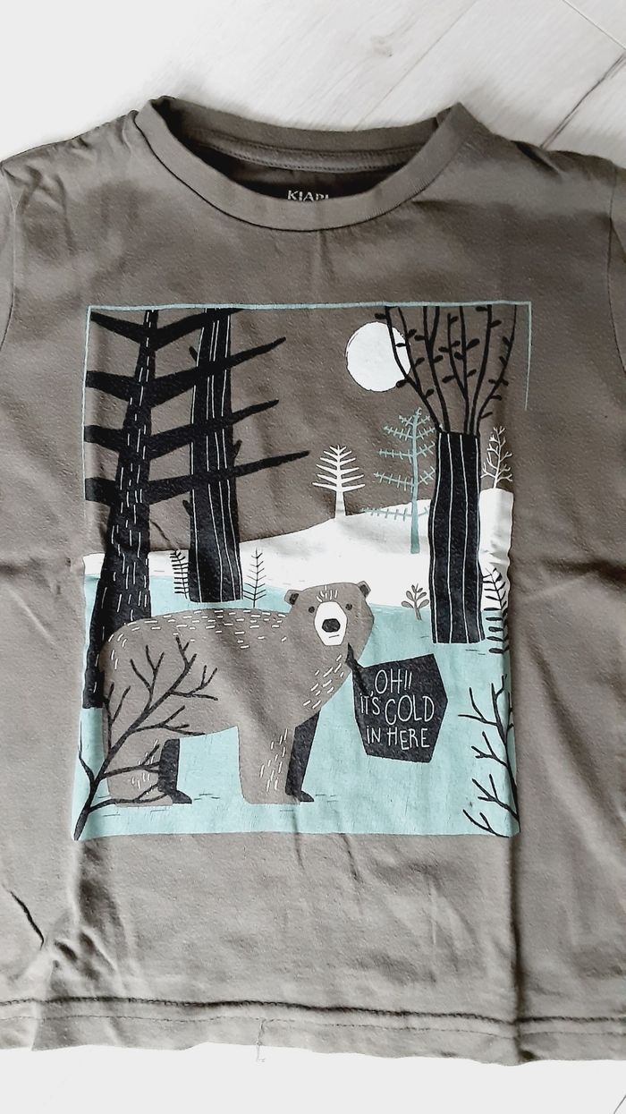 Vêtement garçon tee-shirt manches longues ours Kiabi 5 ans - photo numéro 2