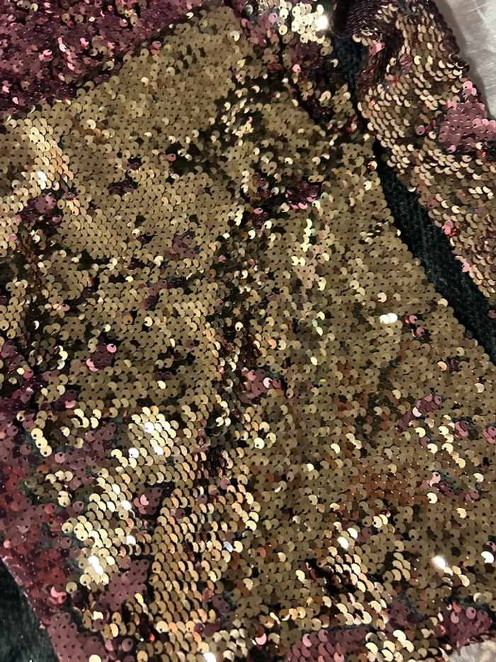 Chemin de table sequin rose ou champagne - photo numéro 2