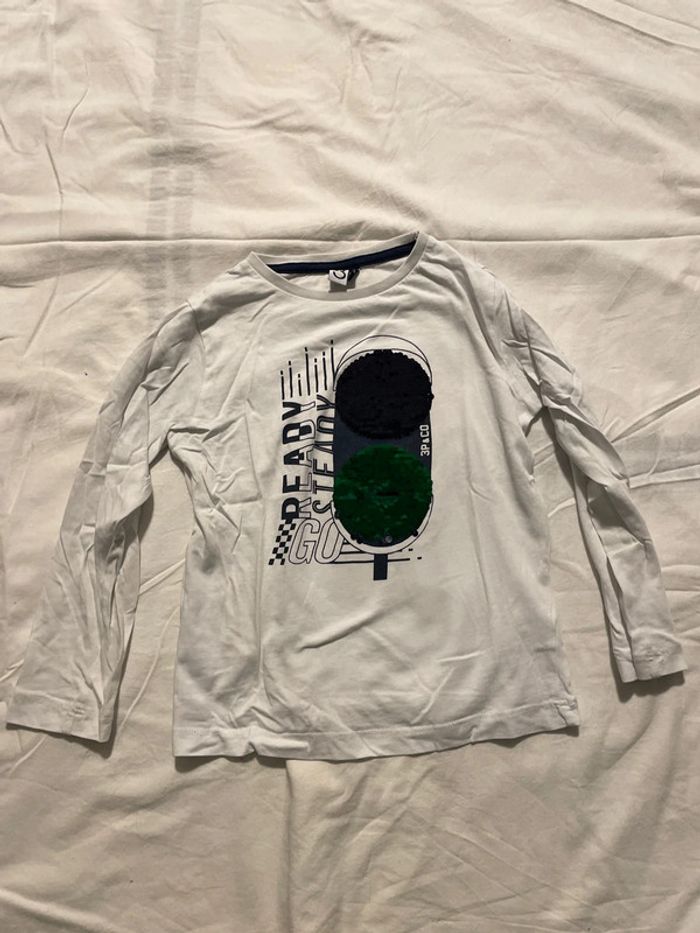 T shirt à manche longue 3 pommes 4/5 ans - photo numéro 2